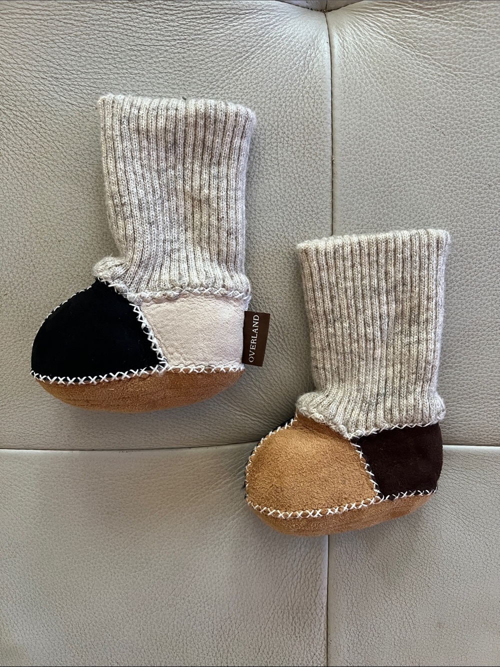 Overland Sheepskin newborn baby booties slippers
